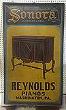 Painted tin  sign for Reynolds Pianos